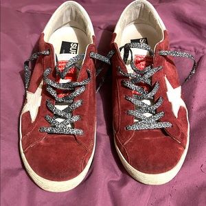 Golden Goose red suede SuperStars — IT 41 size